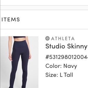 Athleta Studio skinny L TALL